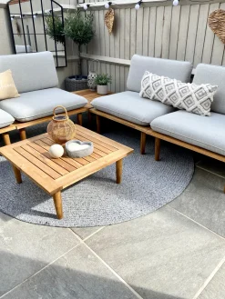 Ulkokalusteet<Beliani 4-Istuttava Ulkosohvaryhma Akaasia Vaalea Puu/Harmaa Frascati