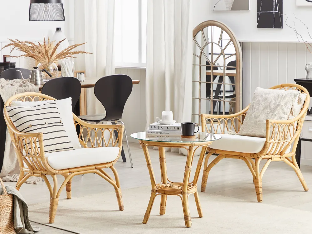 Online Beliani 4-Istuttava Ulkosohvaryhma Rottinki Luonnonvari Sibari