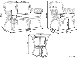 Online Beliani 4-Istuttava Ulkosohvaryhma Rottinki Luonnonvari Sibari