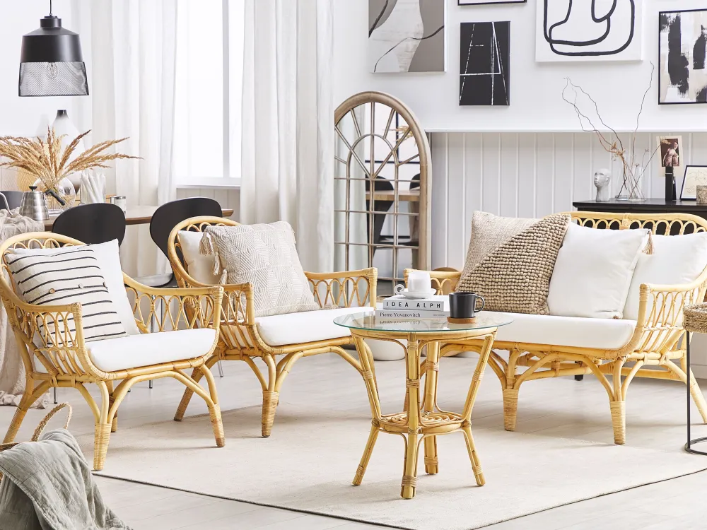 Online Beliani 4-Istuttava Ulkosohvaryhma Rottinki Luonnonvari Sibari