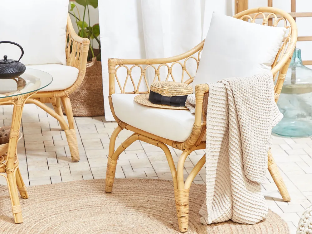 Online Beliani 4-Istuttava Ulkosohvaryhma Rottinki Luonnonvari Sibari