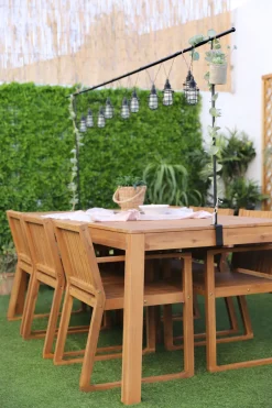 Best Beliani 6-Istuttava Vaalea Akaasiapuinen Ulkoruokailuryhma Tuoleilla Livorno