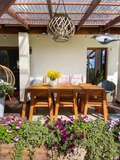 Best Beliani 6-Istuttava Vaalea Akaasiapuinen Ulkoruokailuryhma Tuoleilla Livorno