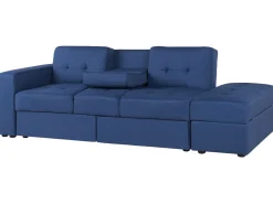 Best Beliani 3-Istuttava Vuodesohva Ja Rahi Kangas Laivastonsininen Falster