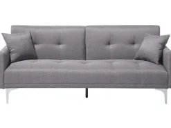 Sohvat<Beliani 3-Istuttava Vuodesohva Kangas Harmaa Lucan