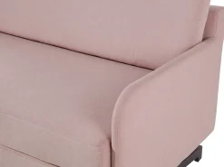 Sohvat<Beliani 2-Istuttava Vuodesohva Kangas Vaaleanpunainen Belfast