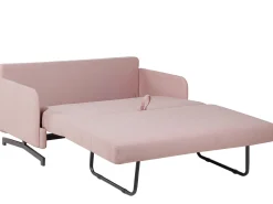 Sohvat<Beliani 2-Istuttava Vuodesohva Kangas Vaaleanpunainen Belfast