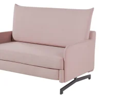 Sohvat<Beliani 2-Istuttava Vuodesohva Kangas Vaaleanpunainen Belfast