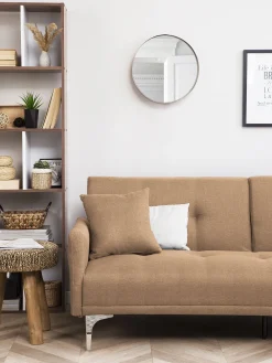 Best Beliani 3-Istuttava Vuodesohva Kangas Beige Lucan