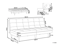 Flash Sale Beliani 3-Istuttava Vuodesohva Kangas Vaaleanharmaa Ronne