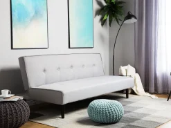 Outlet Beliani 3-Istuttava Vuodesohva Kangas Vaaleanharmaa Visby