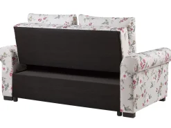 Sohvat<Beliani 2-Istuttava Vuodesohva Kangas Vaaleanharmaa Kukkakuvio Silda