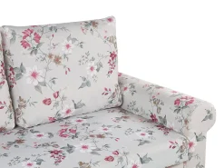 Sohvat<Beliani 2-Istuttava Vuodesohva Kangas Vaaleanharmaa Kukkakuvio Silda