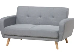 Sohvat<Beliani 2-Istuttava Vuodesohva Kangas Vaaleanharmaa Florli