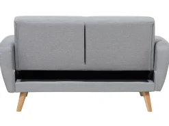 Sohvat<Beliani 2-Istuttava Vuodesohva Kangas Vaaleanharmaa Florli