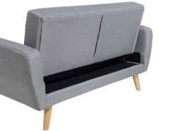 Sohvat<Beliani 2-Istuttava Vuodesohva Kangas Vaaleanharmaa Florli