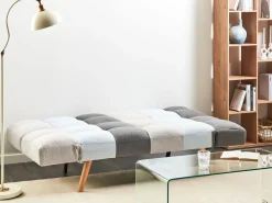 Cheap Beliani 3-Istuttava Vuodesohva Kangas Harmaa/Sininen Ingaro