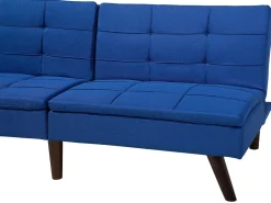 Cheap Beliani 3-Istuttava Vuodesohva Kangas Laivastonsininen Ronne