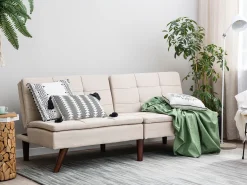 Best Beliani 3-Istuttava Vuodesohva Kangas Beige Ronne