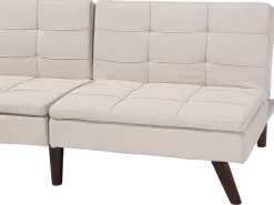 Best Beliani 3-Istuttava Vuodesohva Kangas Beige Ronne