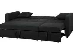 Store Beliani 3-Istuttava Vuodesohva Kangas Musta Glomma