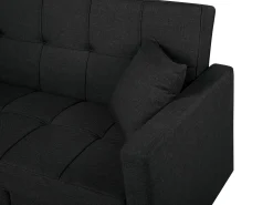 Store Beliani 3-Istuttava Vuodesohva Kangas Musta Glomma