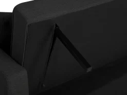 Store Beliani 3-Istuttava Vuodesohva Kangas Musta Glomma