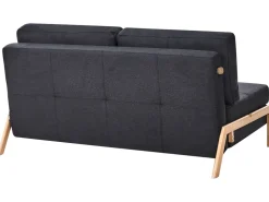 Discount Beliani 2-Istuttava Vuodesohva Kangas Musta Edland