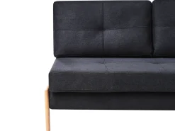 Discount Beliani 2-Istuttava Vuodesohva Kangas Musta Edland