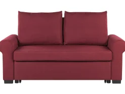 Best Beliani 2-Istuttava Vuodesohva Kangas Burgundinpunainen Silda