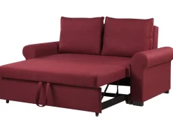 Best Beliani 2-Istuttava Vuodesohva Kangas Burgundinpunainen Silda