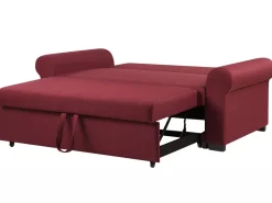 Best Beliani 2-Istuttava Vuodesohva Kangas Burgundinpunainen Silda