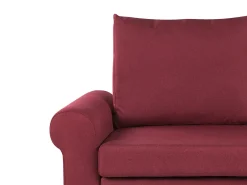 Best Beliani 2-Istuttava Vuodesohva Kangas Burgundinpunainen Silda