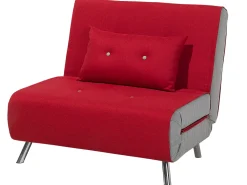 Sohvat<Beliani 1-Istuttava Vuodesohva Kangas Punainen Farris