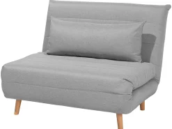 Sohvat<Beliani 1-Istuttava Vuodesohva Kangas Vaaleanharmaa Setten