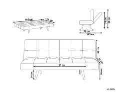 Sohvat<Beliani 3-Istuttava Vuodesohva Kangas Beige Ingaro