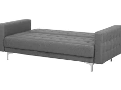 Sohvat<Beliani 3-Istuttava Vuodesohva Kangas Vaaleanharmaa Aberdeen