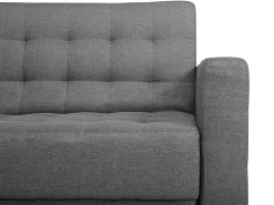 Sohvat<Beliani 3-Istuttava Vuodesohva Kangas Vaaleanharmaa Aberdeen