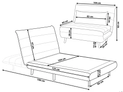 Sohvat<Beliani 1-Istuttava Vuodesohva Kangas Tummanharmaa Setten