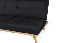 Sohvat<Beliani 3-Istuttava Vuodesohva Kangas Musta Froya