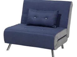 Outlet Beliani 1-Istuttava Vuodesohva Kangas Tummansininen Farris