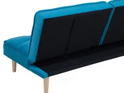 Sohvat<Beliani 3-Istuttava Vuodesohva Kangas Sininen Siljan