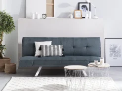 New Beliani 3-Istuttava Vuodesohva Kangas Sininen Bristol