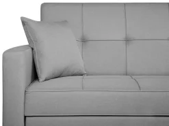 Sohvat<Beliani 3-Istuttava Vuodesohva Kangas Vaaleanharmaa Glomma
