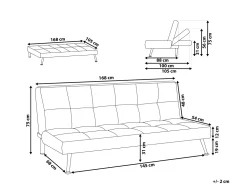 Sohvat<Beliani 3-Istuttava Vuodesohva Kangas Beige Hasle