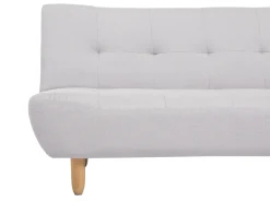 Sohvat<Beliani 3-Istuttava Vuodesohva Kangas Vaaleanharmaa Alsten