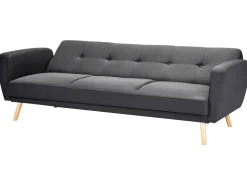 Fashion Beliani 3-Istuttava Vuodesohva Kangas Musta Florli