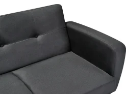 Fashion Beliani 3-Istuttava Vuodesohva Kangas Musta Florli