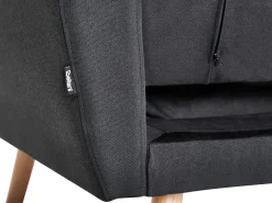 Fashion Beliani 3-Istuttava Vuodesohva Kangas Musta Florli