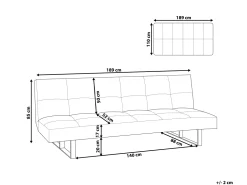 New Beliani 3-Istuttava Vuodesohva Keinonahka Ruskea Derby